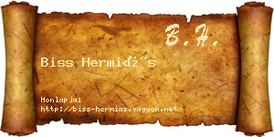 Biss Hermiás névjegykártya